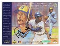 1994 Robin Yount Milwaukee Brewers Signed 8.5 x 11 Upper Deck Heroes of Baseball Flats - Lot of 2 (JSA)