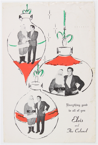 1960 Elvis Presley & The Colonel King of Rock N Roll Presleyettes Christmas Card 