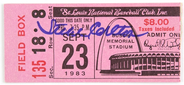 1983 (September 23) Steve Carlton Philadelphia Phillies Signed 300th Career Win Ticket Stub (JSA)