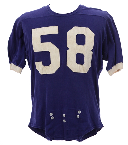 1950s Rawlings #58 Game Worn Football Jersey (MEARS LOA)