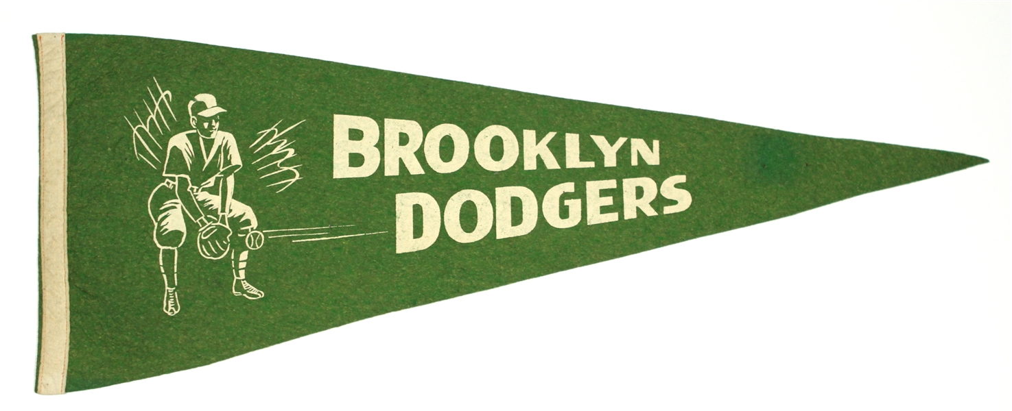 1940s Brooklyn Dodgers (Fielding Line Drive) 29” Pennant