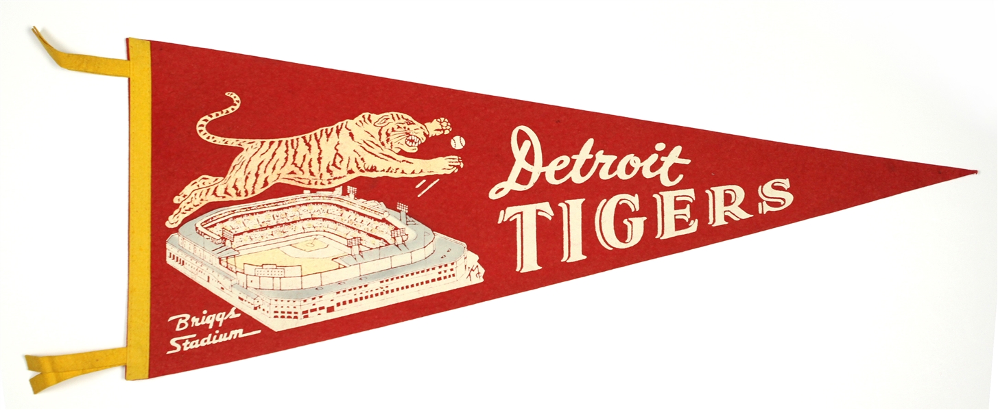 1950s Detroit Tigers (Tiger Chasing Baseball) 29” Full Size Pennant