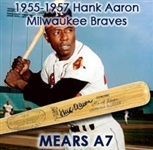 1955-1957 Hank Aaron Milwaukee Braves H&B Louisville Slugger Professional Model Bat (MEARS A7) (JSA)
