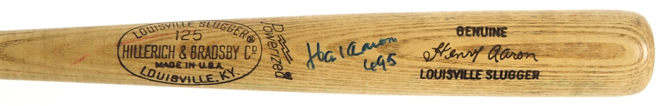 1973 Hank Aaron Atlanta Braves H&B Louisville Slugger Professional Model Bat (MEARS A9) “Attributed To HR #695 Via Letter From Aaron” (JSA)