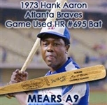 1973 Hank Aaron Atlanta Braves H&B Louisville Slugger Professional Model Bat (MEARS A9) “Attributed To HR #695 Via Letter From Aaron” (JSA)