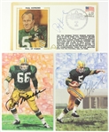 1990 Ray Nitschke / Paul Hornung Green Bay Packers Signed Goal Line Art Card & 1986 Gateway FDC Signed by Paul Hornung (JSA)