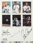 1990 RARE Space Shots Promotional Card Sheet Featuring Lovell, Conrad, and Cernan Proof Sheet
