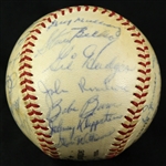 1958 Los Angeles Dodgers Team Signed ONL Giles Baseballw/ 29 Signatures Including Duke Snider, Don Drysdale, Gil Hodges, Pee Wee Reese & More (JSA)