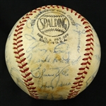 1958 Los Angeles Dodgers Team Signed ONL Giles Baseballw/ 29 Signatures Including Duke Snider, Don Drysdale, Gil Hodges, Pee Wee Reese & More (JSA)