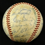 1958 Los Angeles Dodgers Team Signed ONL Giles Baseballw/ 29 Signatures Including Duke Snider, Don Drysdale, Gil Hodges, Pee Wee Reese & More (JSA)