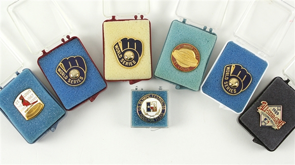 1967-1989 World Series / All Star Game Press Pin Collection (6)