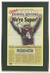 1997 Brett Favre Green Bay Packers Signed 18" x 27" Framed Newspaper (JSA)