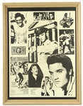 1960s Elvis Presley King of Rock N Roll 20" x 26" Framed Collage Poster