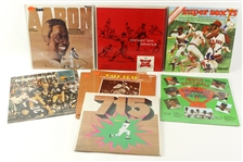 1950s-70 Baseball & Football Record Collection - Lot of 10 w/ Go Get Em Braves, Packers Glory Years, Hank Aaron 715, Babe Ruth & More