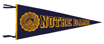1970's-80's Notre Dame Fighting Irish 34 Felt Pennant & 17 x 35 National Champions Banners - Lot of 3