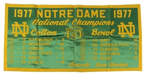 1970s-80s Notre Dame Fighting Irish 34" Felt Pennant & 17" x 35" National Champions Banners - Lot of 3