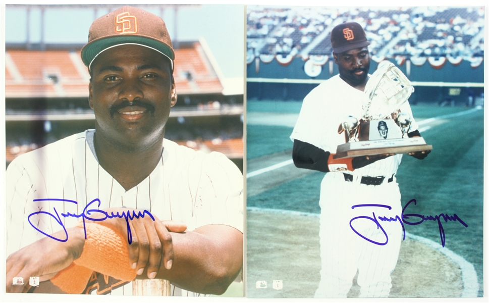 1982-2001 Tony Gwynn San Diego Padres Signed 8x10 Color Photo (2) (JSA)