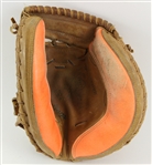 1986-88 Bill Schroeder Milwaukee Brewers Signed Game Worn Rawlings Orange Target Catcher's Mitt (MEARS LOA/JSA)