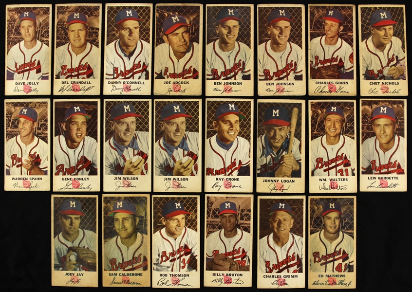 1954 Johnston Cookie Milwaukee Braves Near Set (22)