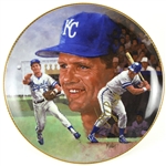 1986 George Brett Baseballs All-Star Gartlan Collectors Plate Signed (JSA)