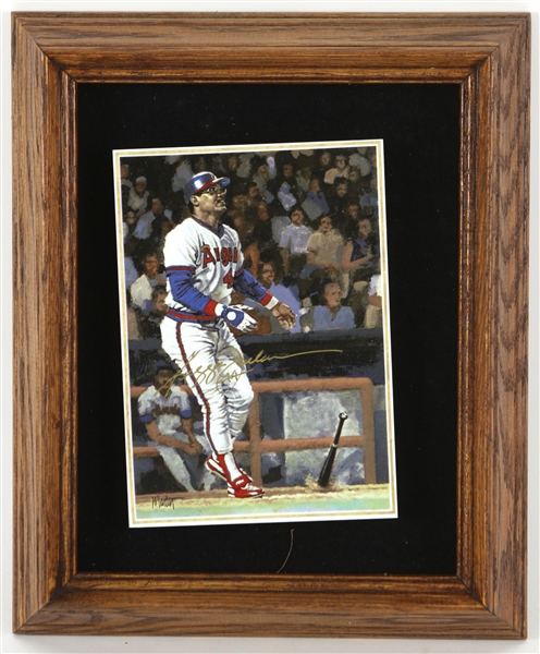 1986 Reggie Jackosn California Angels Signed 10" x 12" Framed Gartlan Plaque (JSA) 375/500