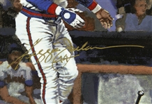 1986 Reggie Jackosn California Angels Signed 10 x 12 Framed Gartlan Plaque (JSA) 375/500