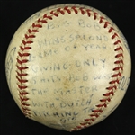 1953 (April 28) Pittsburgh Pirates Chicago Cubs ONL Giles Forbes Field Game Used Decorated Victory Baseball (MEARS LOA)