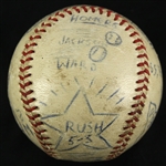 1953 (April 28) Pittsburgh Pirates Chicago Cubs ONL Giles Forbes Field Game Used Decorated Victory Baseball (MEARS LOA)