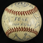 1953 (April 28) Pittsburgh Pirates Chicago Cubs ONL Giles Forbes Field Game Used Decorated Victory Baseball (MEARS LOA)