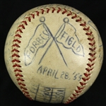 1953 (April 28) Pittsburgh Pirates Chicago Cubs ONL Giles Forbes Field Game Used Decorated Victory Baseball (MEARS LOA)