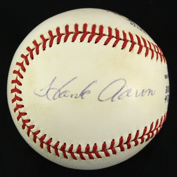 1970-73 Hank Aaron Eddie Mathews Milwaukee Braves Signed ONL Feeney Baseball (JSA)