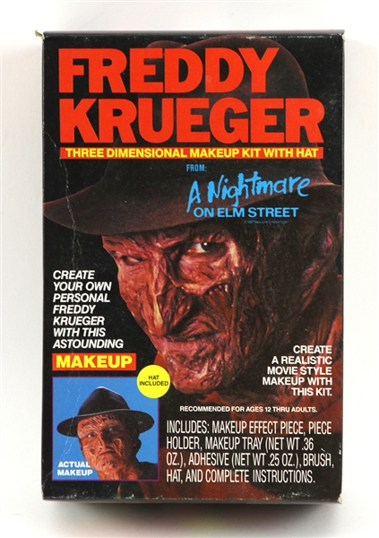 1987 Freddy Krueger Nightmare on Elm Street MIB Three Dimensional Makeup Kit w/ Hat