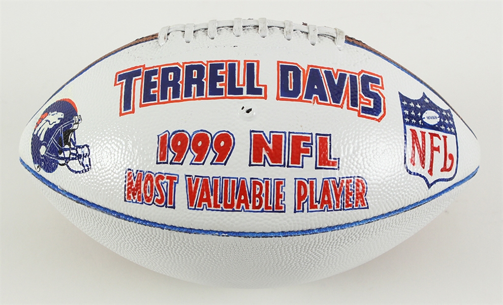 1999 Terrell Davis Denver Broncos Most Valuable Player Painted ONFL Tagliabue Football