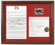 2000 Rod Smart "He Hate Me" 18" x 22" Framed Display w/ Signed XFL Contract (MEARS LOA)