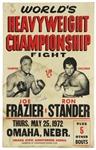 1972 Joe Frazier Yank Durham Signed 14" x 22" World Heavyweight Championship Fight Broadside (JSA)