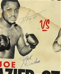 1972 Joe Frazier Yank Durham Signed 14 x 22 World Heavyweight Championship Fight Broadside (JSA)