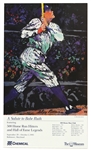 1995 A Salute To Babe Ruth 12" x 20" Poster w/ LeRoy Nieman Art
