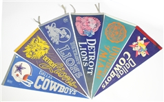 1950s-80s Football Full Size Pennant Collection - Lot of 20 w/ Chicago Cardinals, Baltimore Colts & More