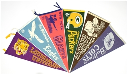 1950's-80's Football Full Size Pennant Collection - Lot of 20 w/ Chicago Cardinals, Baltimore Colts & More