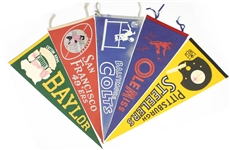 1950's-80's Football Full Size Pennant Collection - Lot of 20 w/ Chicago Cardinals, Baltimore Colts & More