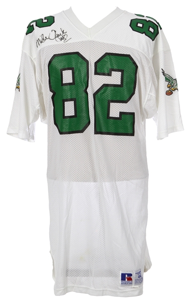 1985-90 Mike Quick Philadelphia Eagle Signed Road Jersey (MEARS LOA/JSA)