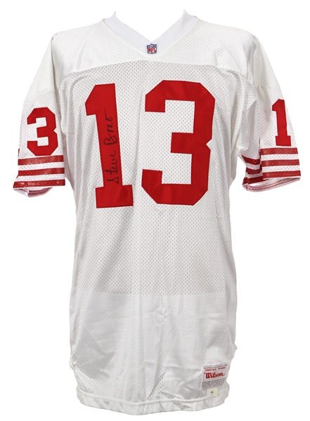 1991 Steve Bono San Francisco 49ers Dual Signed Road Jersey (MEARS LOA/JSA)