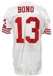 1991 Steve Bono San Francisco 49ers Dual Signed Road Jersey (MEARS LOA/JSA)