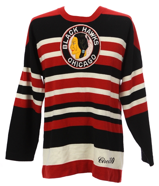 1940 (Modern, style only) Chicago Blackhawks Sweater 