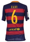 2015 Xavi Barcelona FC Jersey w/ 2015 FIFA World Champions Patch (MEARS LOA)