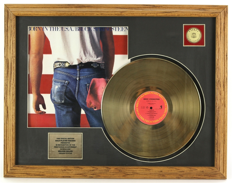 1950s-80s Rock N Roll Framed Gold Plated Record Displays - Lot of 6 w/ Elvis Presley, The Beatles, Bruce Springsteen & More