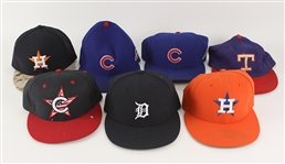 1974-2015 Game Worn Cap Collection - Lot of 7 w/ Toby Harrah, 4th of July & Memorial Day Caps & More (MEARS LOA)