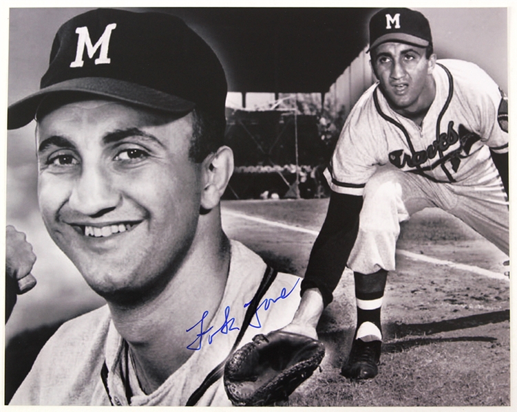 1990s Frank Torre Milwaukee Braves Signed 8x10 B&W Photo (JSA)
