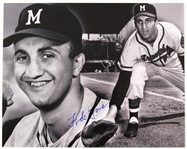 1990s Frank Torre Milwaukee Braves Signed 8x10 B&W Photo (JSA)