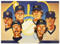 1992 circa Robin Yount & Jim Gantner Signed 8x10 Color Photo (JSA)